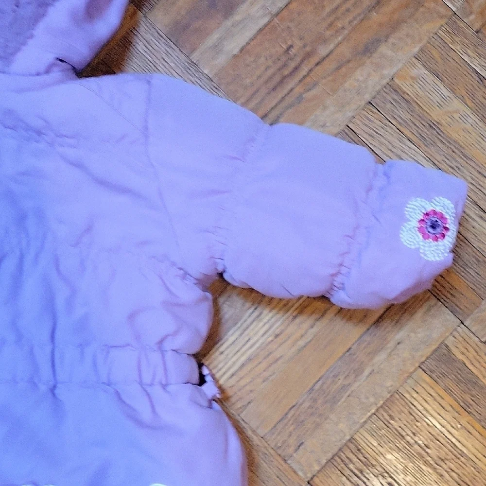 Purple Kids Jacket with Floral Embroidery Size 12 Months